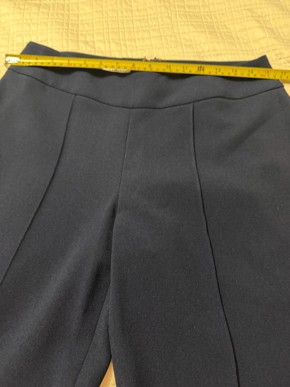 Navy Wide-Leg Trousers with Front Creases - Picture 5 of 7